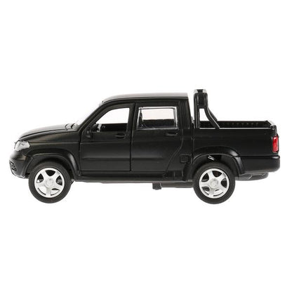 Машина металл UAZ PICKUP МАТОВЫЙ черный, 12 см, откр дв, багаж, инерц., кор. Технопарк в кор.2*36шт