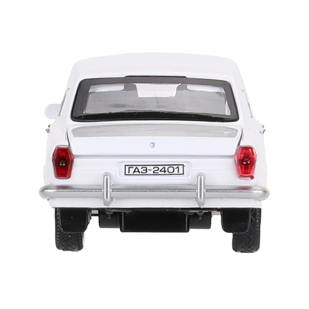 Машина металл ГАЗ-2401 ВОЛГА длина 12 см, двери, багажник, инерц, белый, кор. Технопарк в кор.2*36шт