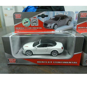 МАШИНА "ТЕХНОПАРК" МЕТАЛЛ. ИНЕРЦ. BENTLEY CONTINENTAL, 1:43, ОТКРЫВ. ДВЕРИ В РУСС. КОР. dans le cor.2*36шт