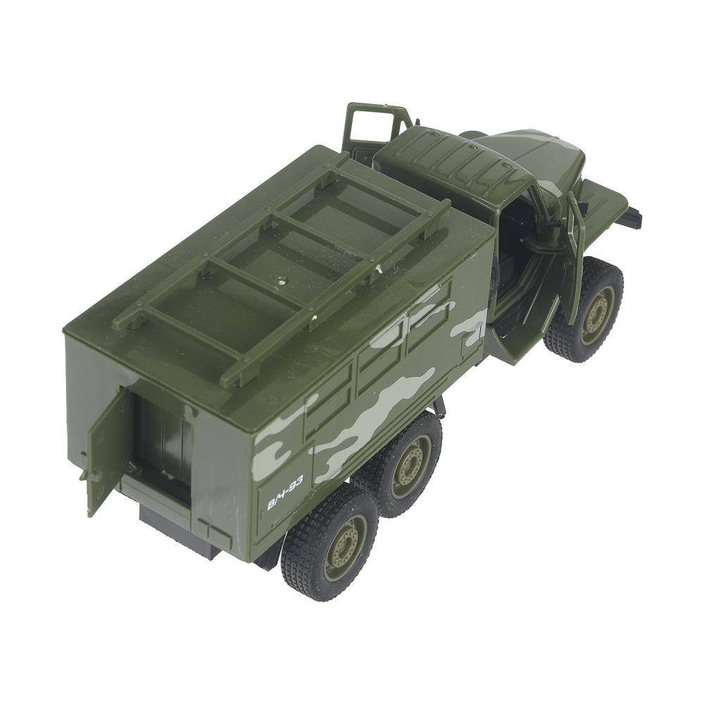 Машина пластик ГРУЗОВИК 17 см, инерция, дверь, ВОЕННЫЙ Технопарк в кор.2*72шт