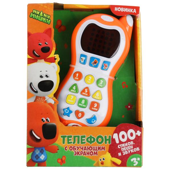 Телефон с обучающим фонарем Ми-ми-мишки 100 стихов,песен,звуков.кор.бат. Умка в кор.120шт