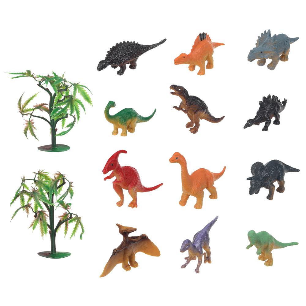 Набор игрушек пластизоль из 12-ти динозавров в пакете ИГРАЕМ ВМЕСТЕ в кор.2*192наб