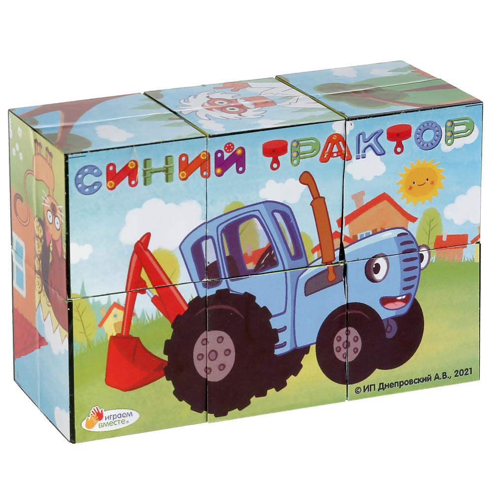 Набор из 6-и кубиков пленка СИНИЙ ТРАКТОР настольные игры ИГРАЕМ ВМЕСТЕ в кор.54наб