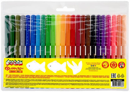 Фломастеры Каляка-Маляка 24 цв., вент. колп, блист. упак., кругл. корп., 3+