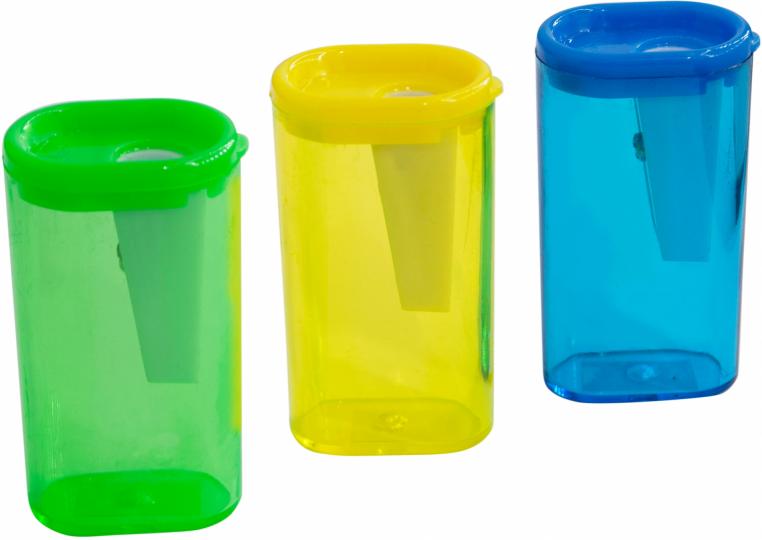 Точилка д/каранд. ручная 1отв.пласт.цв.асс.,191098