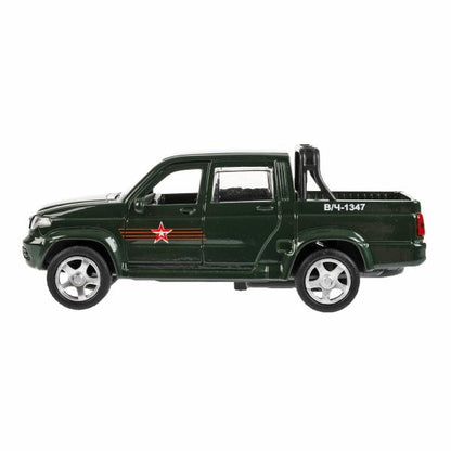 Машина металл УАЗ ПИКАП АРМИЯ РОССИИ длина 12 см, двери, багажник, инерц, кор. Технопарк в кор.2*36шт