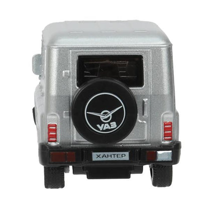 Машина металл УАЗ ХАНТЕР длина 10,5 см, инерция, серебристый, кор. Технопарк в кор.2*36шт