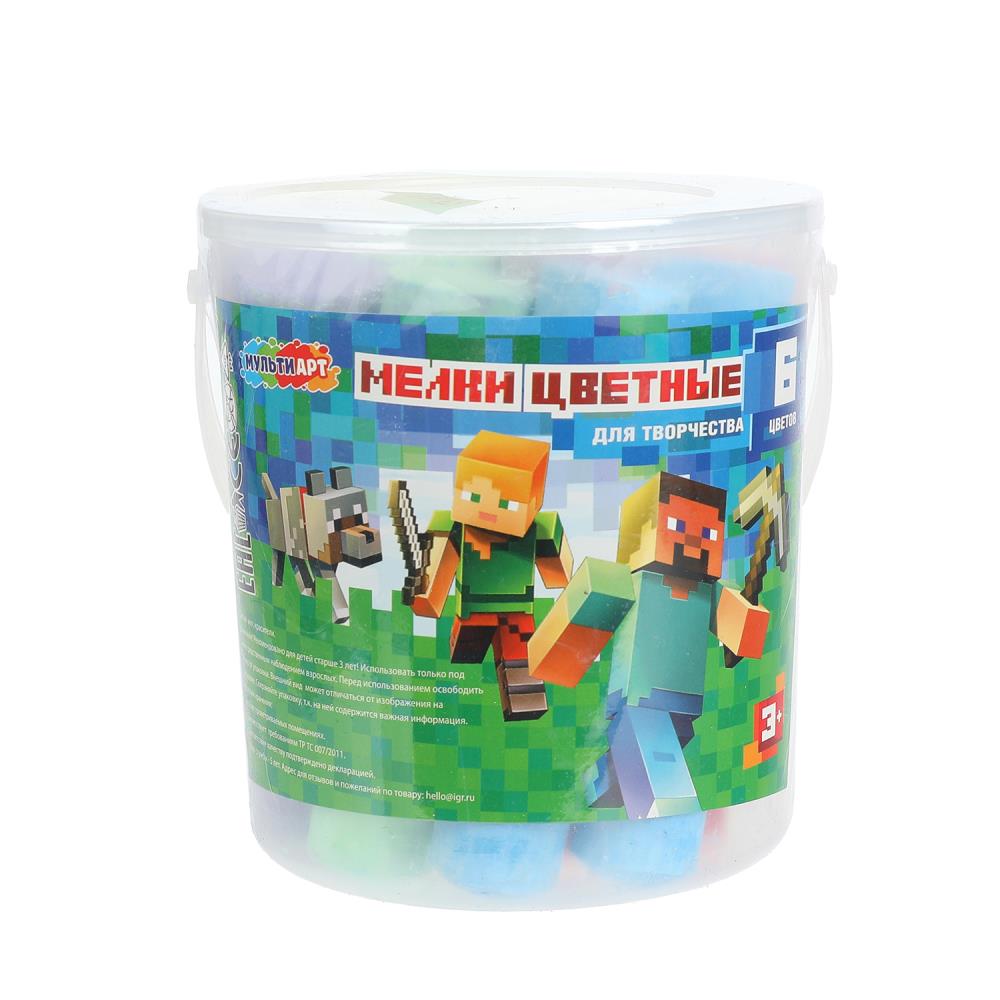 MEL12-124004 Мелки асфальтовые, 12 шт в ведре мир пикселей МУЛЬТИ АРТ в кор.24наб