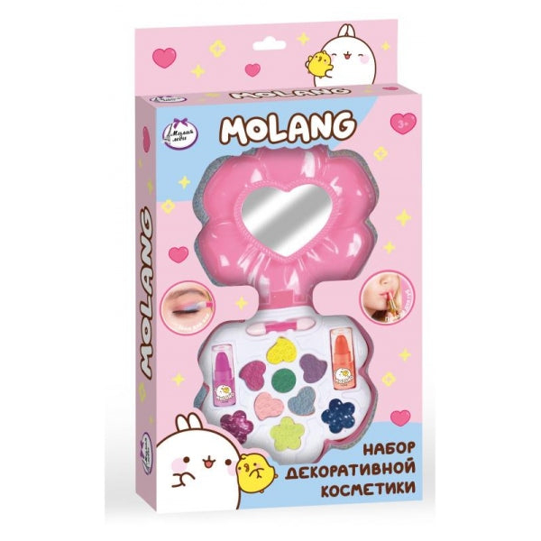 Косметика ДЛЯ ДЕВОЧЕК Molang тени, тени для век с блёстками, помада МИЛАЯ ЛЕДИ в кор.2*60шт