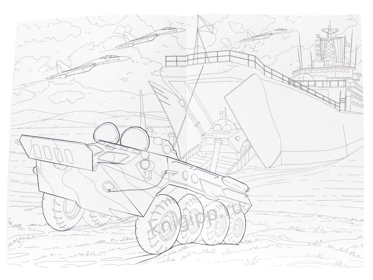 РАСКРАСКА для мальчиков. СОВРЕМЕННЫЕ СУПЕРГЕРОИ. Военная авиация и корабли