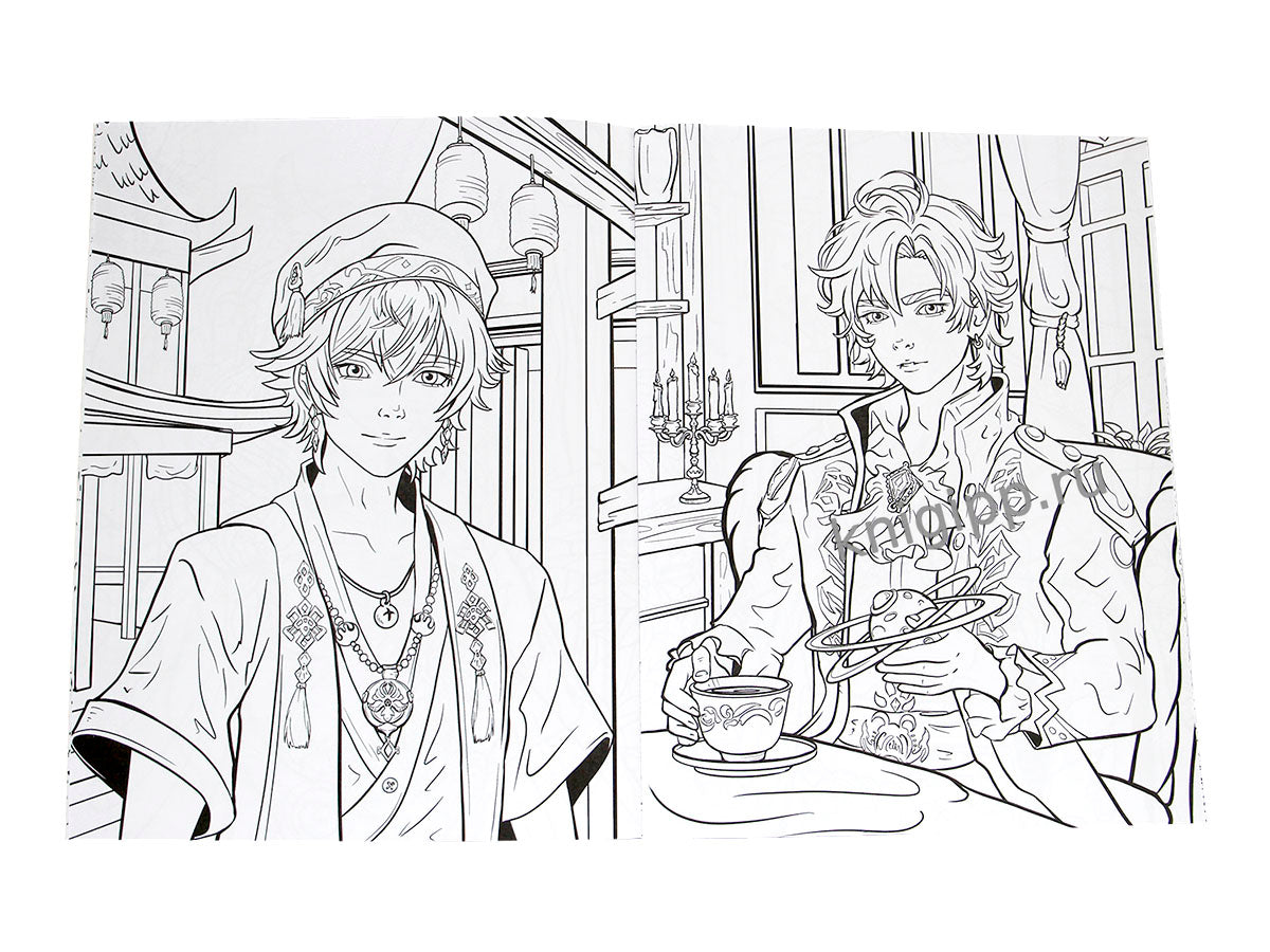 РАСКРАСКА АНИМЕ 16+ В стиле Genshin Impact