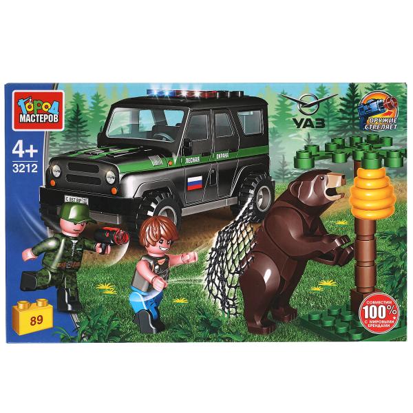 SB-3212 UAZ конструктор uaz hunter: лесная ПОЛИЦИЯ, 89 дет. Город мастеров в кор.36шт