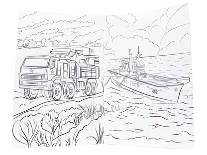 ЛЮБИМАЯ РАСКРАСКА эконом А4. БОЕВАЯ ТЕХНИКА