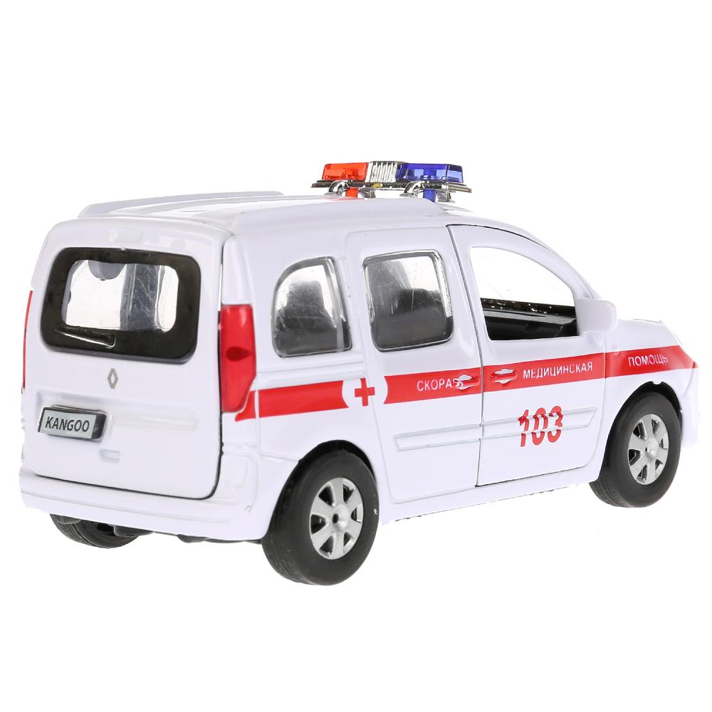 Машина металл RENAULT KANGOO СКОРАЯ, длина 12см, открыв. двери, инерц. в кор. Технопарк в кор.2*36шт