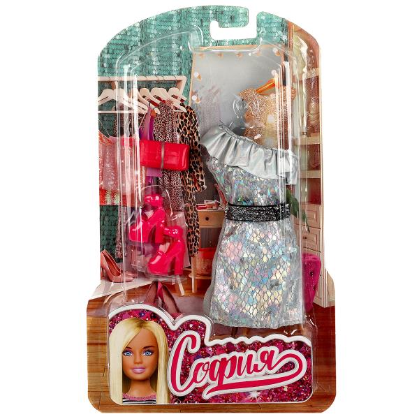 Аксессуары для кукол 29 см комплект нарядной одежды и акс для Софии, блист КАРАПУЗ в кор.36шт