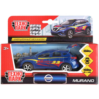 Machine métallique Nissan Murano 12 cm, ouverte et arrière, inerte. dans le cor. Parc technologique en cor.2*24шт
