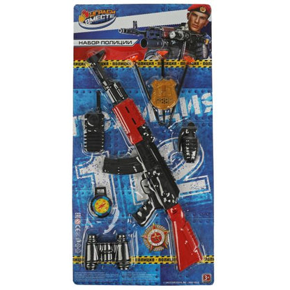 Набор оружия ПОЛИЦИЯ автомат с присосками, блист.56,8*28,5*2,5см ИГРАЕМ ВМЕСТЕ в кор.2*36шт