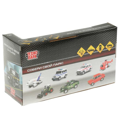 Машина пластик свет-звук MERCEDES-BENZ G-CLASS охрана 22 см, двер, баг, кор. Технопарк в кор.2*18шт