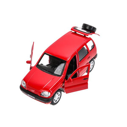 Машина металл LADA NIVA длина 12 см, двери, багажник, инерц, красный, кор. Технопарк в кор.2*36шт