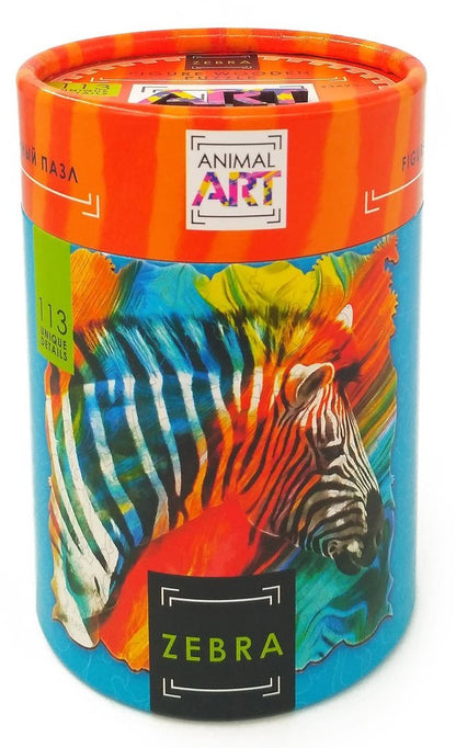Фигурный деревянный пазл "ANIMAL ART" Зебра 113 дет. арт.8387 (мрц 690 руб.) /24