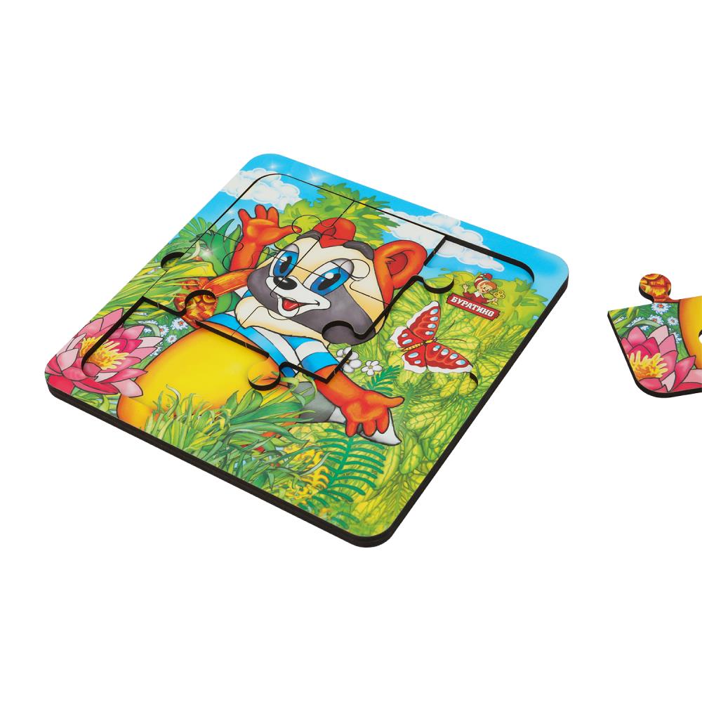 Игрушка деревянная пазл 15*15 см. ЭКРАН терм. paquet Буратино в кор.20шт