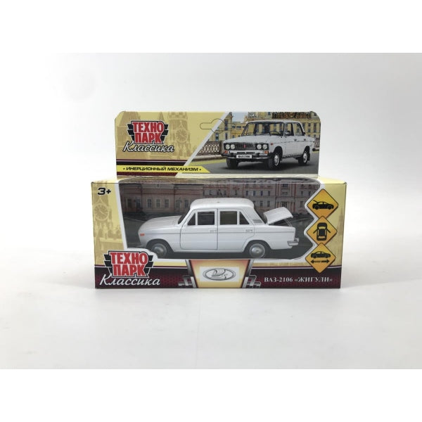 Machine en métal VAЗ-2106 ЖИГУЛИ 12 см, double, bagage, инерц, белый, кор. Parc technologique dans le cor.2*36шт