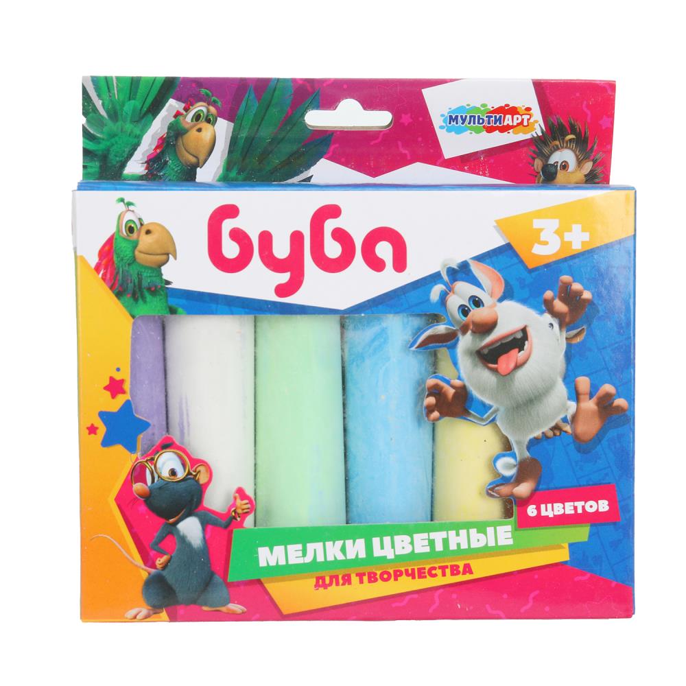 Мульти Арт. Мелки цветные "Буба" 6 цв., в кор. арт.100MEL6-BUBA-WOT