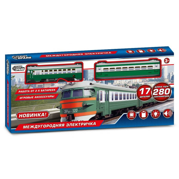 Железная дорога свет-звук, длина пути 280, кор.46,8*20,5*5см ТЕХНОДРАЙВ в кор.2*18шт