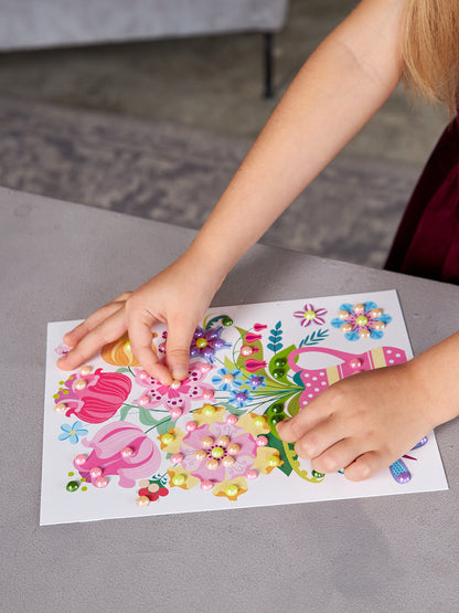 Набор для творчества. Аппликация из бусин Жемчужинка "Букет Весенняя фантазия". (европодвес)