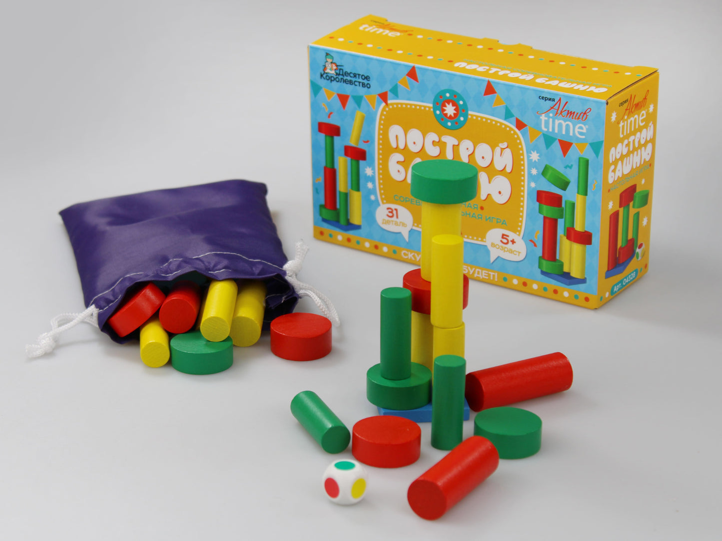 Игра настольная "Построй башню" (для большой компании) серия АКТИВ время