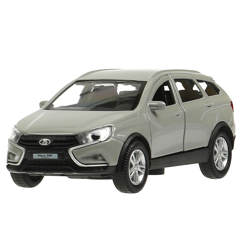 Машина металл LADA VESTA SW CROSS 12 см, двери, багажник, серый, кор. Технопарк в кор.2*36шт