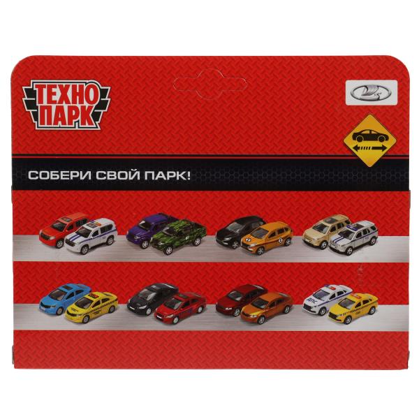 Машина металл LADA POLIZY 10 см, инерция, кор. Технопарк в кор.2*96шт