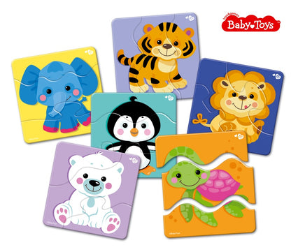 Пазлы макси ЗИГЗАГ "Зверята" 18 элементов BABY TOYS