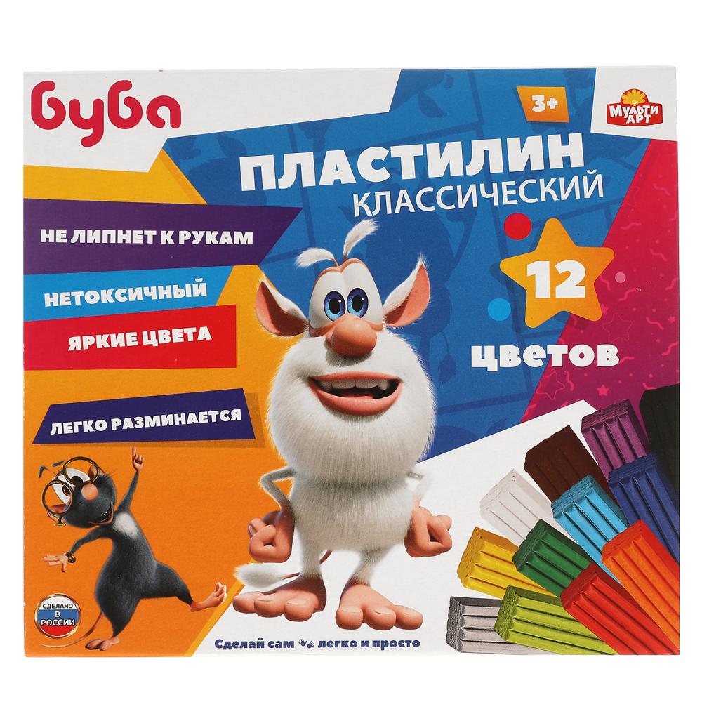 Пластилин классический БУБА 12 цв (180 г) MultiArt в кор.16шт