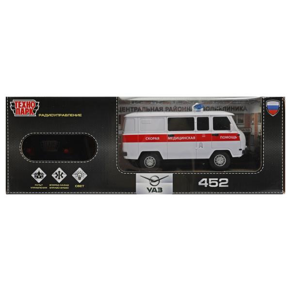 452-18RCL-AMB-WH Машина р/у УАЗ 452 СКОРАЯ ПОМОЩЬ, 18 см, свет, бел, кор. Технопарк в кор.2*24шт