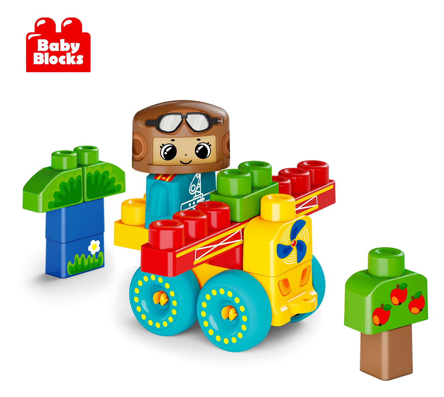 КОНСТРУКТОР ПЛАСТИКОВЫЙ "САМОЛЕТИК" 20 DЕТ (BABY BLOCKS) в кор.7шт