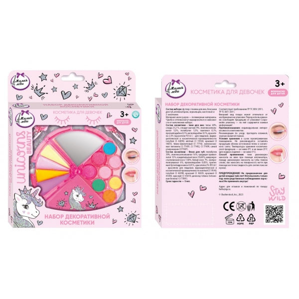 Косметика ДЛЯ ДЕВОЧЕК тени, блеск для губ, кисточка, заколки МИЛАЯ ЛЕДИ в кор.2*120шт