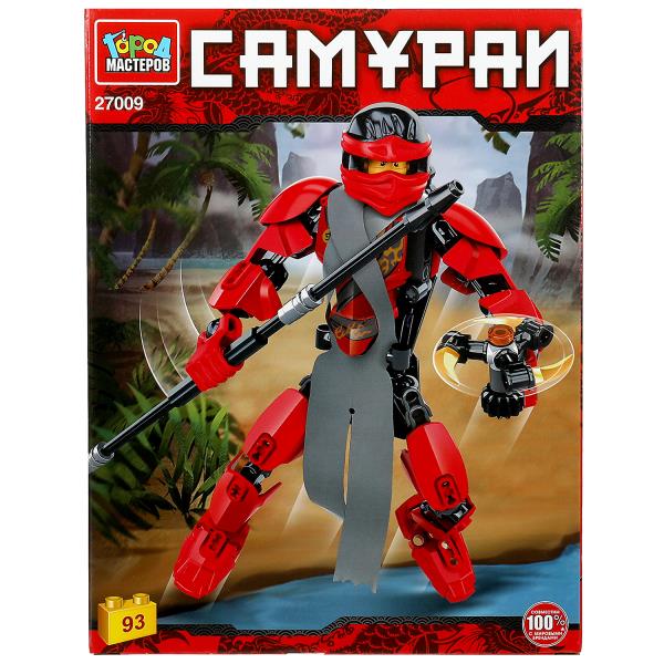 27009-ZH Конструктор красный самурай, 93 дет. Город мастеров в кор.2*30шт