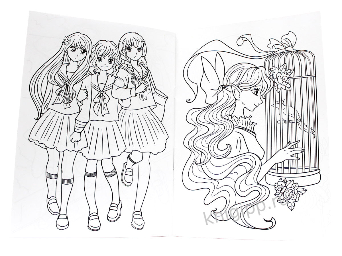 МОЯ РАСКРАСКА А4 чёрная. АНИМЕ