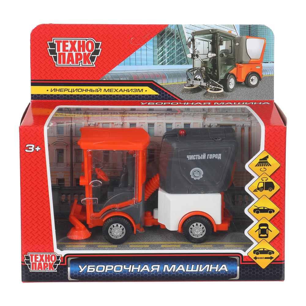 Машина металл УБОРОЧНАЯ МАШИНА 11 см, двери, багаж, оранжевый, кор. Технопарк в кор.2*60шт