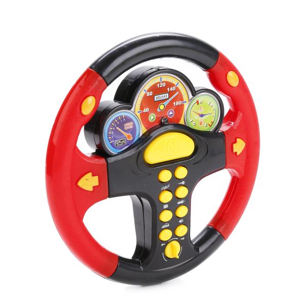 ИГРА ЭЛЕКТРОННЫЙ РУЛЬ НА БАТ. СВЕТ+ЗВУК, РУССИФИЦ., ЦВЕТ В АССОРТ. 0582А-11 В ПАК. (РУССв кор.2*84шт