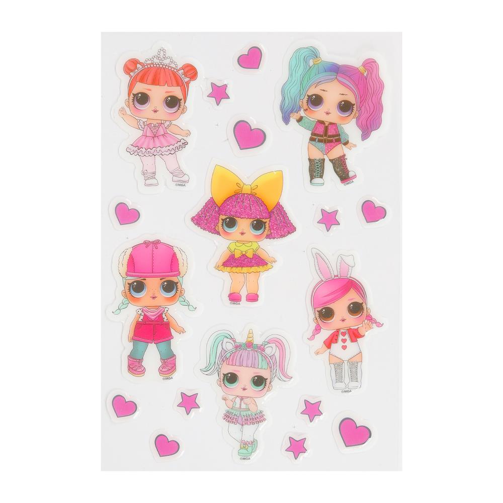 Наклейки гелевые, ЛОЛ лол МУЛЬТИ АРТ в кор.500шт