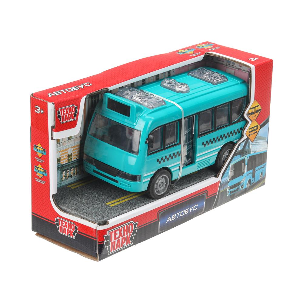 Machine en plastique АВТОБУС 12 см, инерция, дверь Технопарк в кор.2*120шт