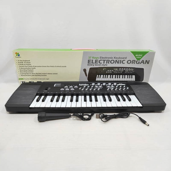 Synthétiseur (220 V/batterie) avec microphone, câble USB TX-9738 en couleur. dans кор.24шт
