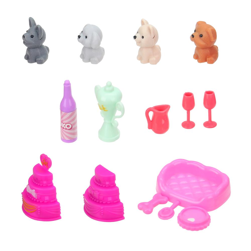 Игровой набор с аксессуарами и аксессуарами пластиковый, (4 аксессуара и 10 акс) Тутти в кор.2*216шт