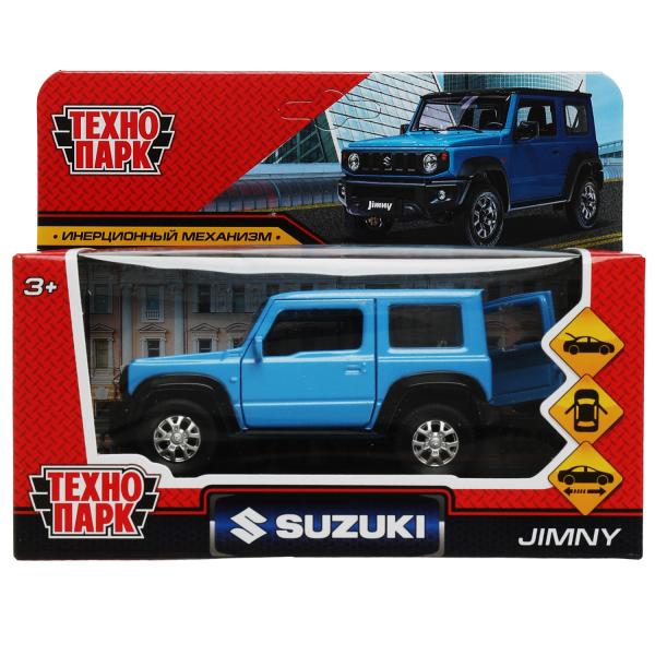 Technoparc. Modèle «Suzuki Jimny» en métal, 11,5 cm, double, bagage, acier, vinyle, art.JIMNY-12-BUBK