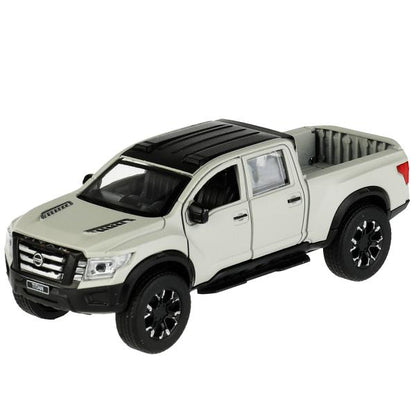 Машина металл NISSAN TITAN МАТОВЫЙ 12,5 см, двери, багажник, инерц, серый, кор. Технопарк в кор.2*36шт