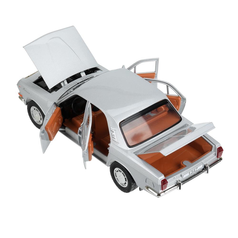 ГАЗ 2401 свет-звук 19,7 см, дв, кепка, сумка, ин, серый Технопарк в кор.2*24шт