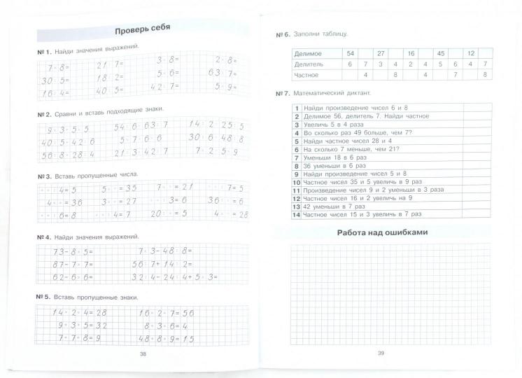 Математика 2-3кл  Табличное умножение и деление