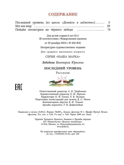 НМ Лебедева. Последний уровень